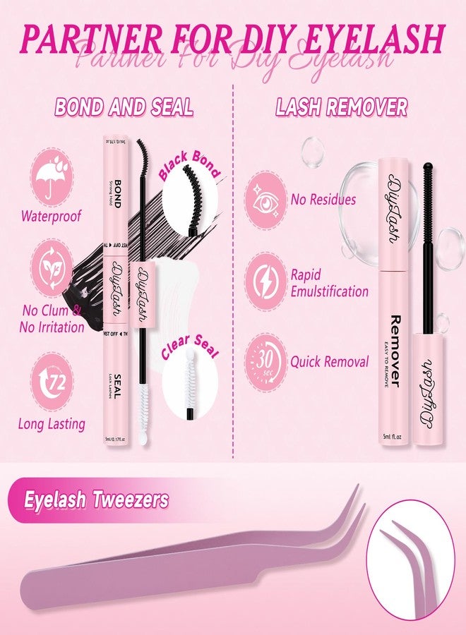 NYCAAR Lash Clusters 3D Effect Individual Lashes Kit NYCAAR 154pcs 200D D Curl 9-16MIX Eyelash Clusters Wispy Lashes Fluffy Cluster Lashes Kit with Lash Glue Remover Applicator Easy to Use for Beginners - Image 5